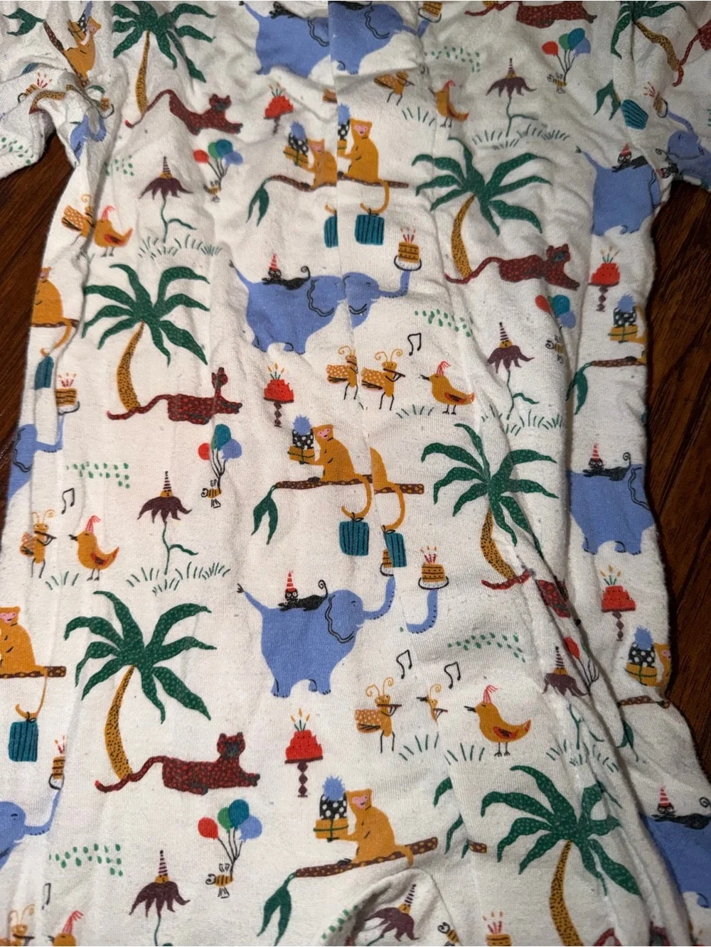 Magnetic Me Neutral Safari/Party AnimalPrint Baby One-Piece - Long Sleeve